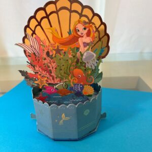 3D pop up mermaid box card