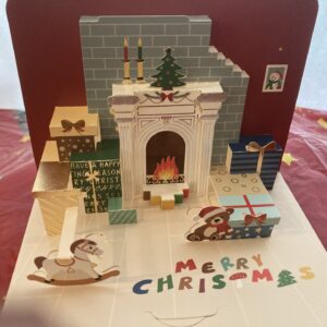 3D beautiful Christmas fireside scene card - 1st class delivery in time for Christmas