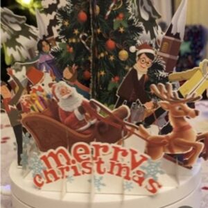 3D Christmas characters scene card - 1st class delivery in time for Christmas