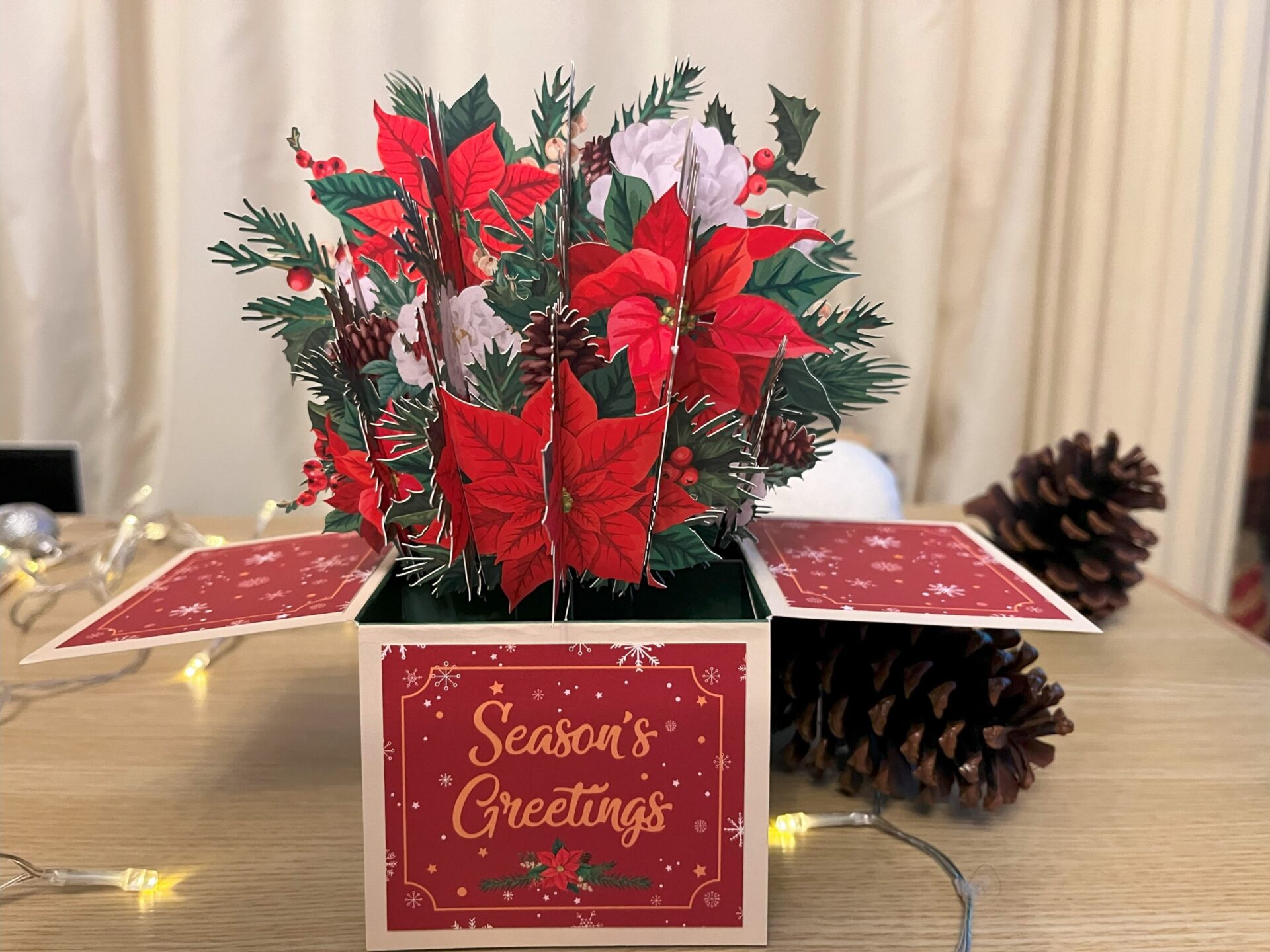 3D POP UP POINSETTIA BOX CARD 3D pop up poinsettia box card