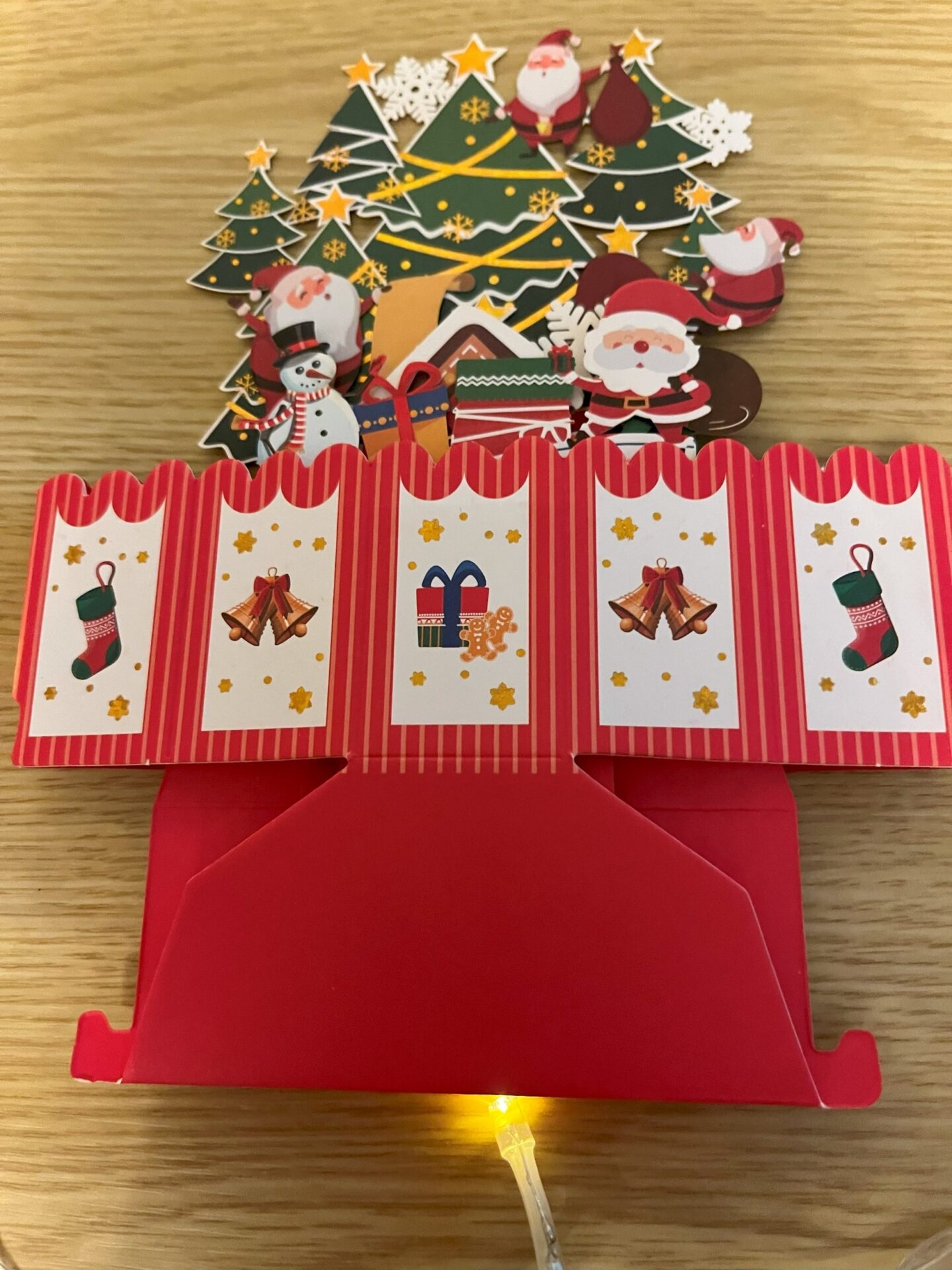 3D POP UP SANTA AND HIS HELPERS CAROUSEL CARD FRONT 3D pop up Santa and his helpers carousel card