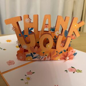 3D POP UP ORANGE FLOWER THANK YOU CARD