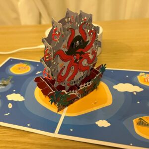 Pop up 3D lovely pirate ship card
