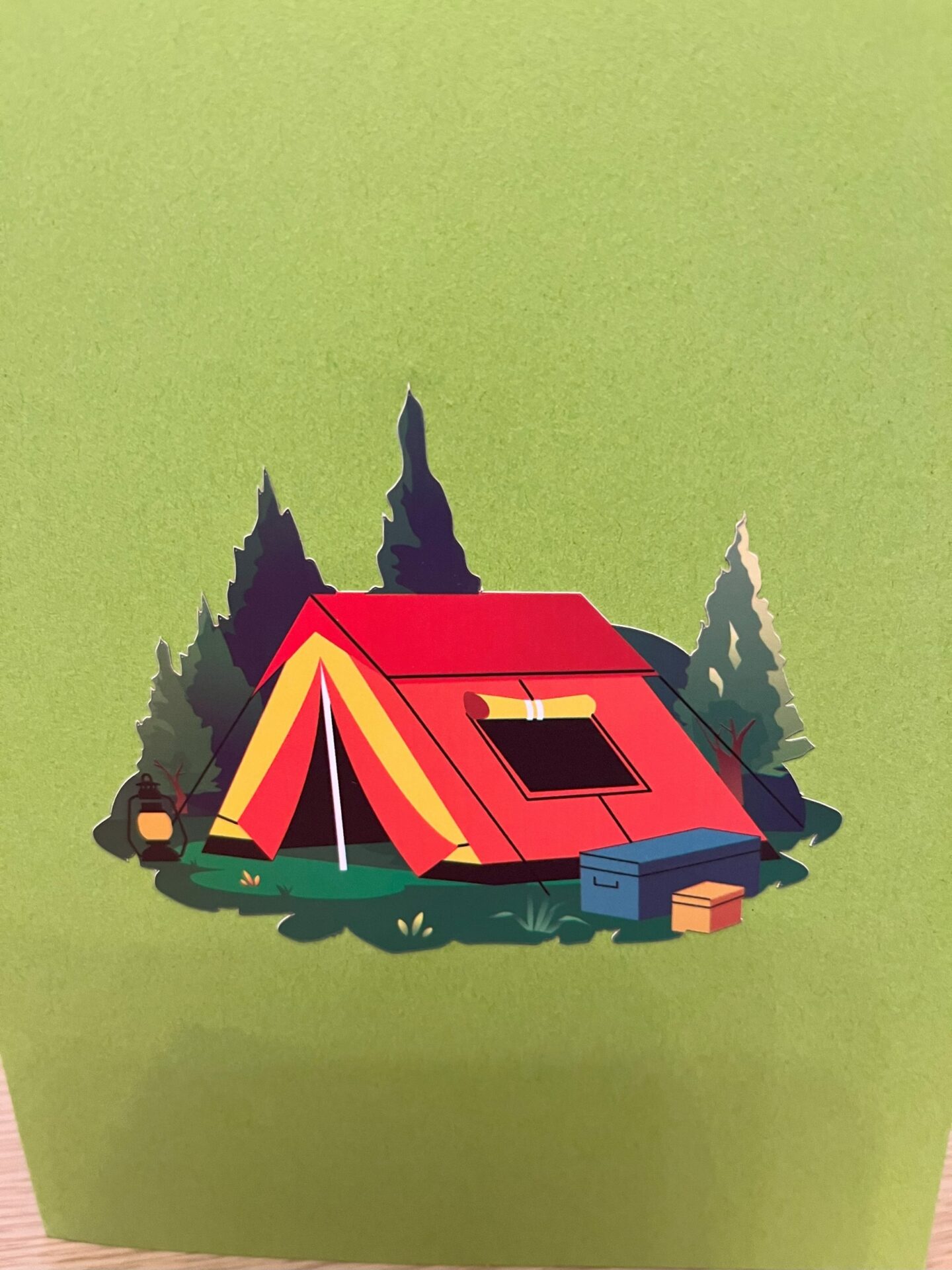 3D POP UP TENT CARD FRONT FANTASTIC 3D POP UP TENT CAMPING CARD