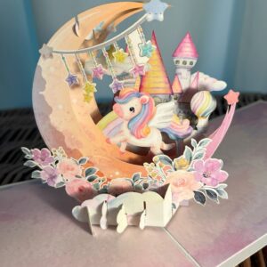 3d pop up unicorn moon card