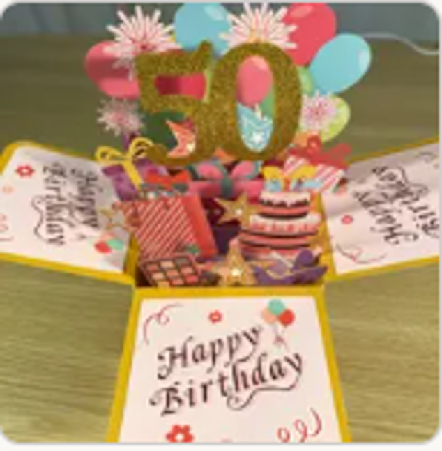 50th pink present card 50th-pink-present-card