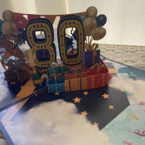 3D POP UP 80TH BIRTHDAY CARD