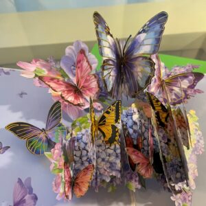 3D POP UP BUTTERFLY AND HYDRANGEA CARD
