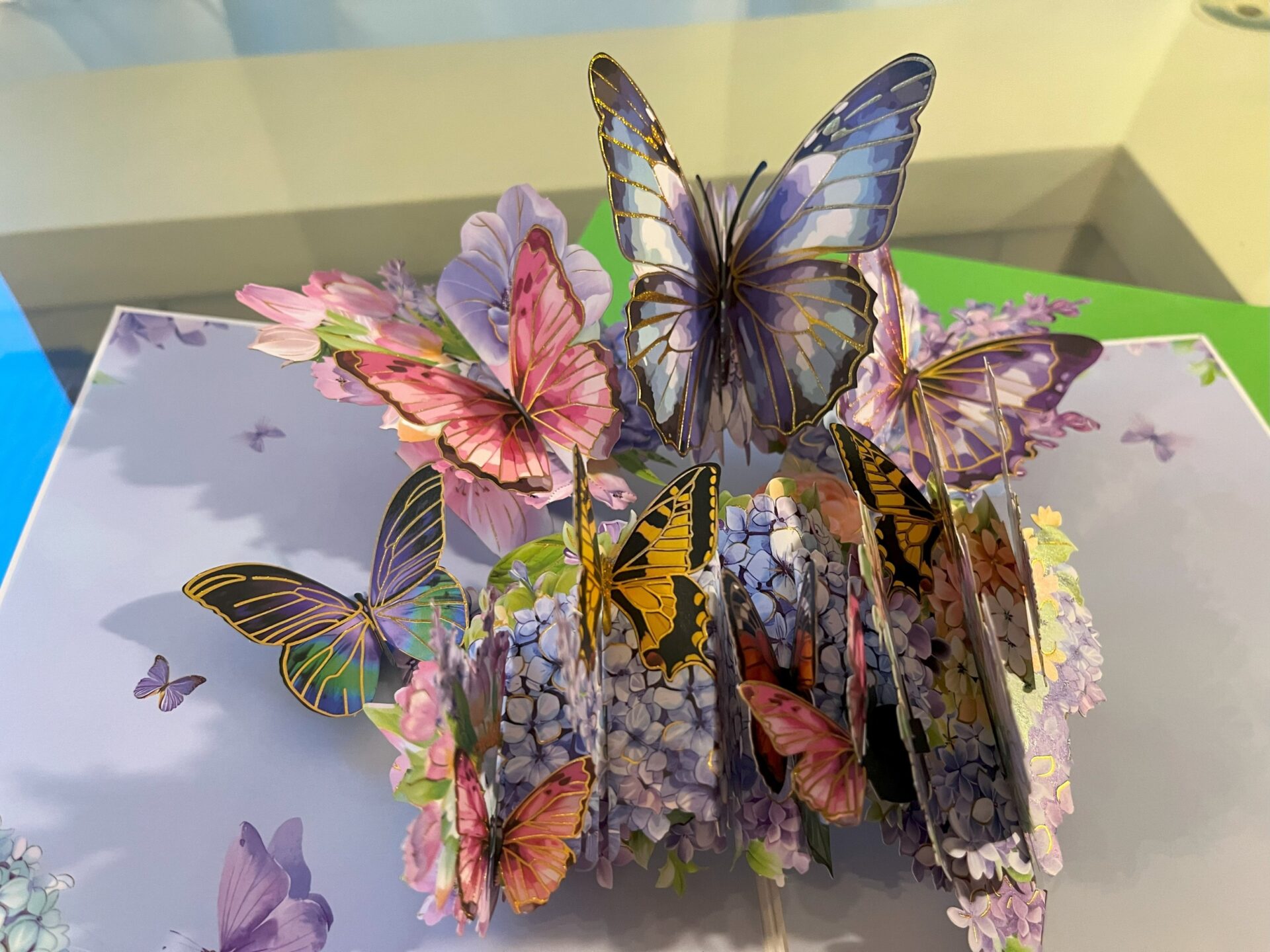 3D POP UP BUTTERFLY AND HYDRANGEA CARD 3D POP UP BUTTERFLY AND HYDRANGEA CARD
