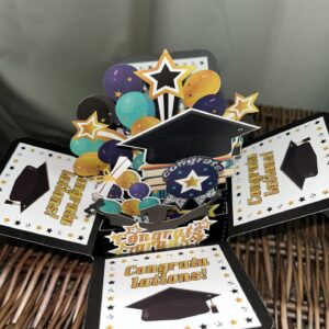 3D POP UP CONGRATS GRAD BOX CARD.