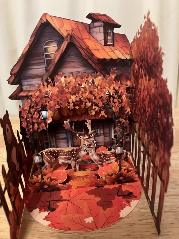 3D pop up deer and bear Autumn card