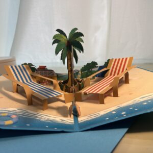 3D POP UP DESERT ISLAND CARD.