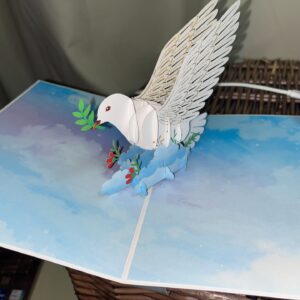 3D POP UP DOVE CARD.