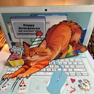 3D POP UP GINGER TOM CAT CARD