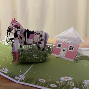 3D POP UP GIRL AND PONY CARD