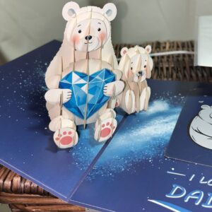 3D POP UP LOVE YOU DADDY POLAR BEARS CARD