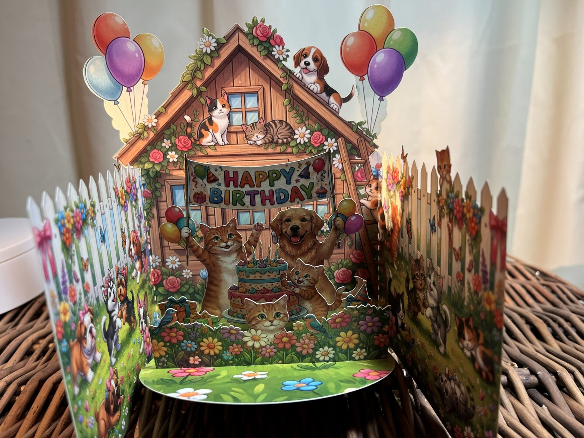 3D POP UP PETS AND BALLOON CARD 3D POP UP PETS AND BALLOON CARD.