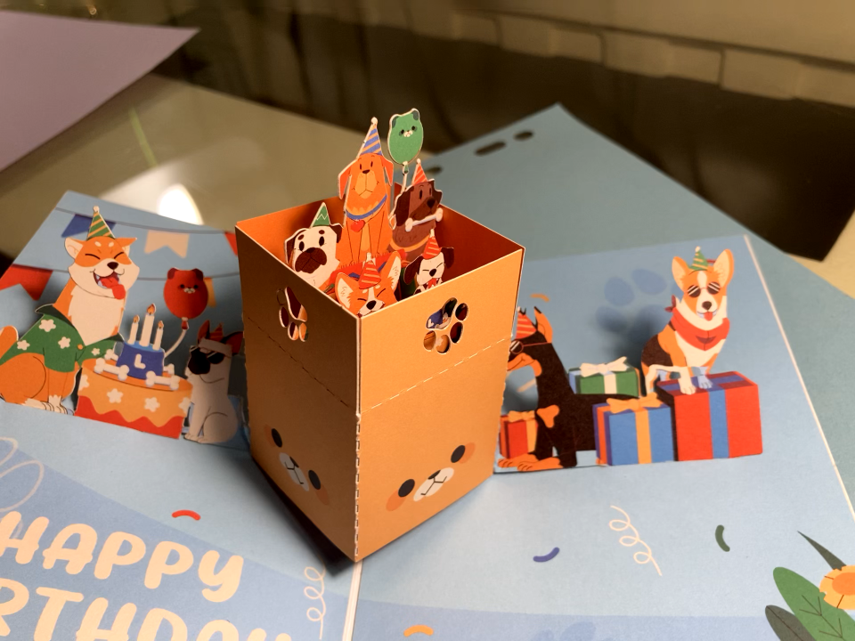 3D POP UP PUPPIES PLAYING CARD 3D POP UP PUPPIES PLAYING CARD