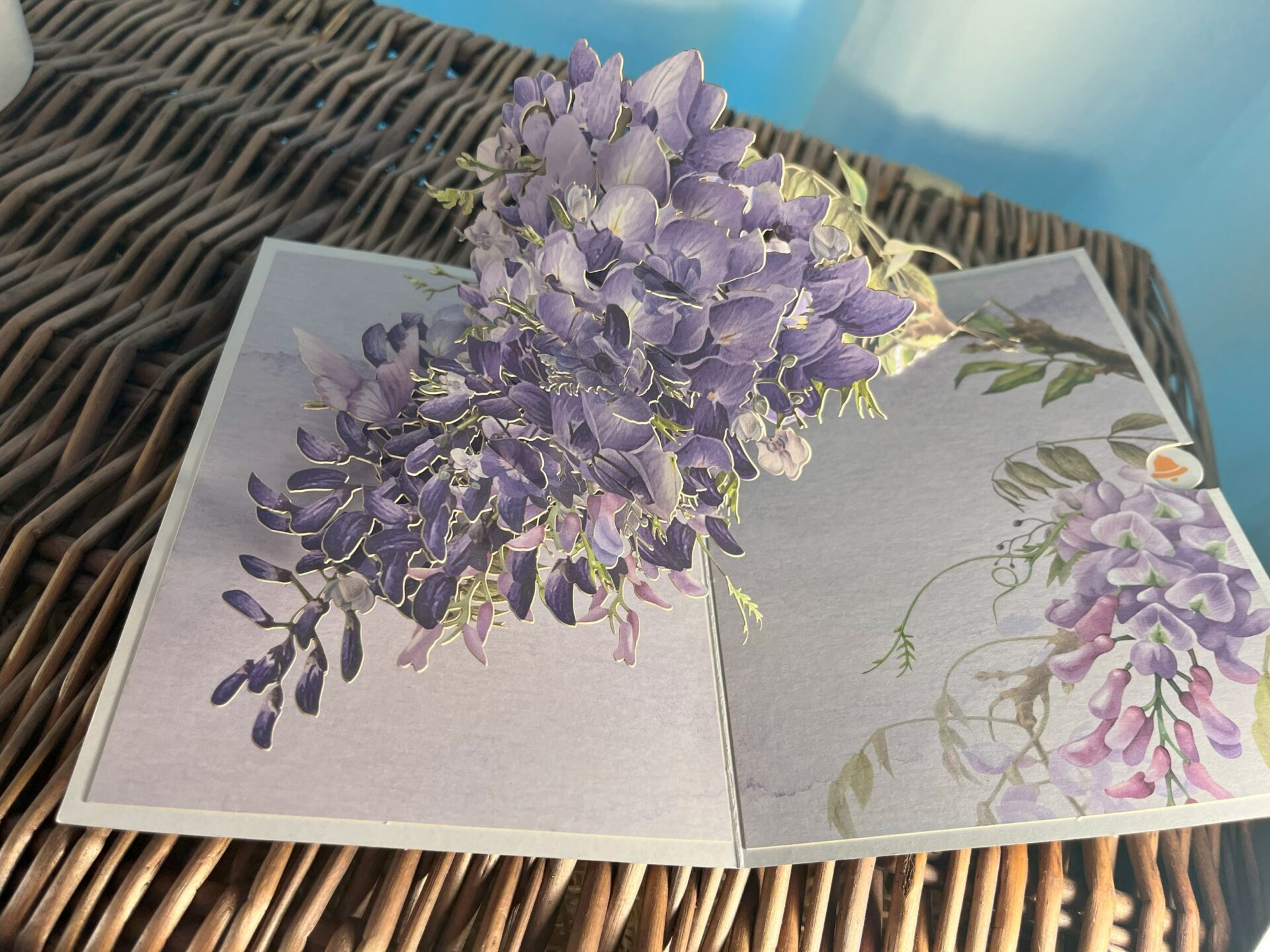 3D pop up purple wisteria card c 3D pop up purple wisteria card