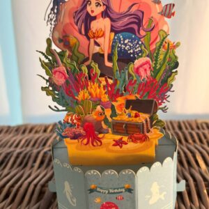 3d pop up mermaid aerial box card.