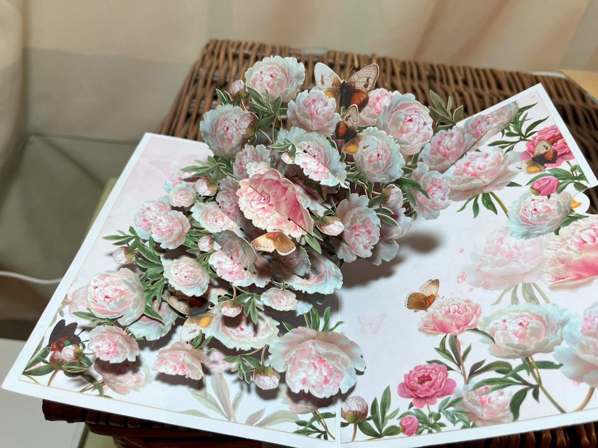 3d pop up pale pink peony spray card 3d pop up pale pink peony spray card.